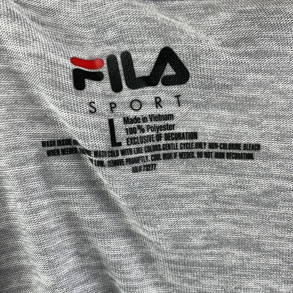 FILA Sport Shirt SZ L Short Sleeve Stretchy Comfortable Active Wear Colorful - Picture 11 of 11